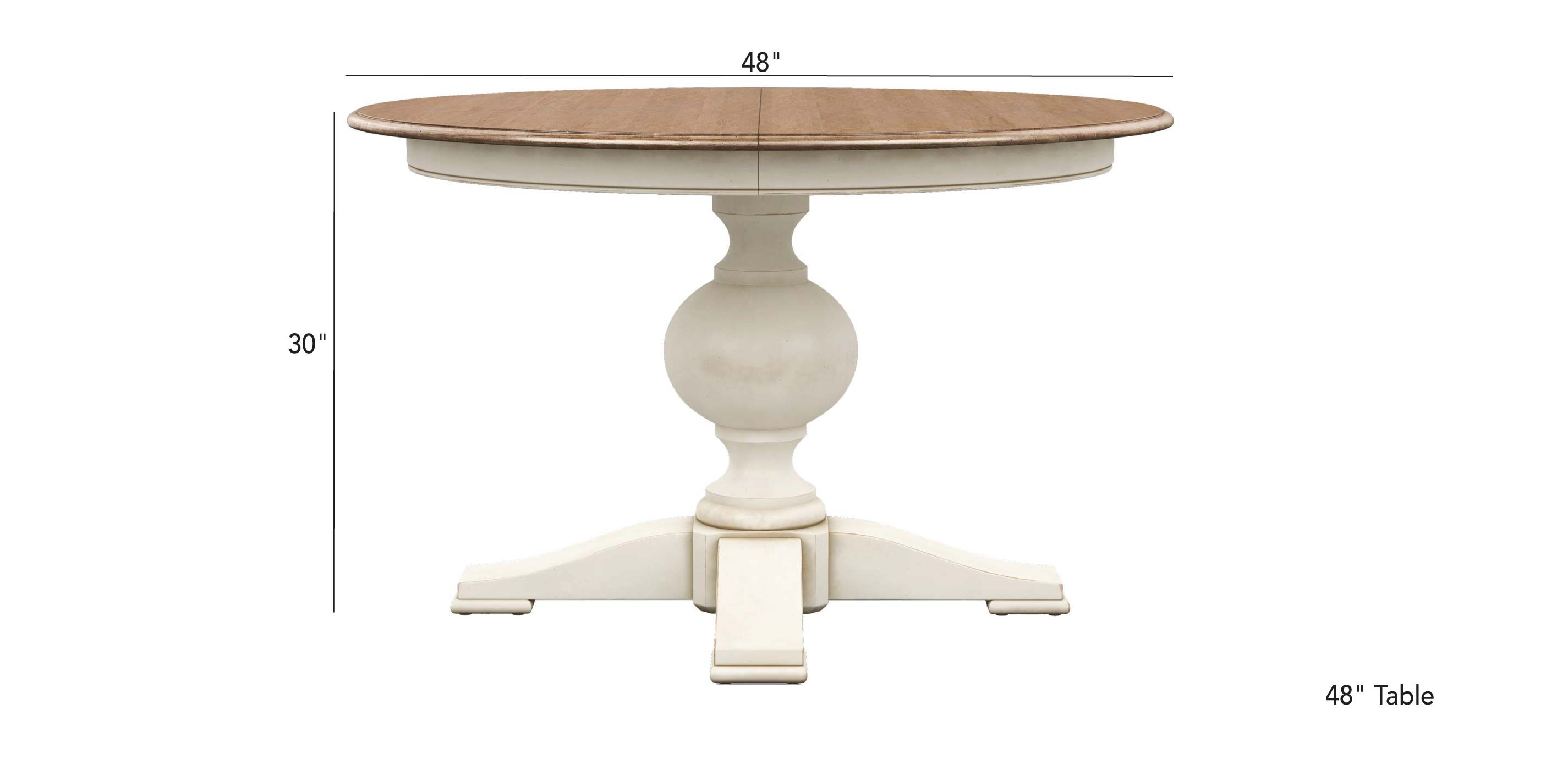 36 inch top round white table
