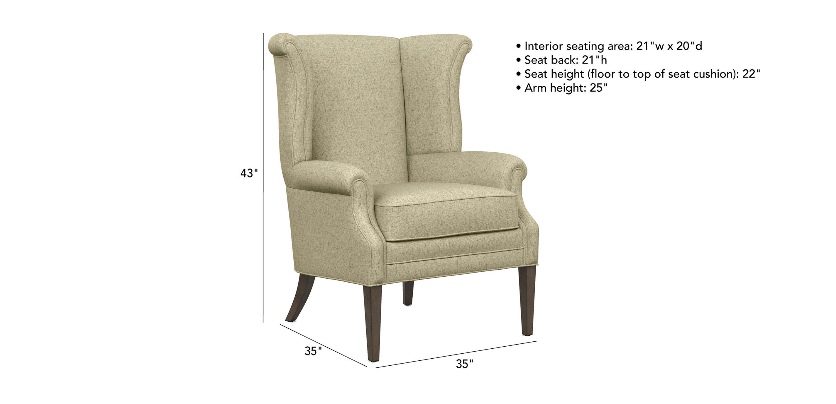 wingback chair dimensions