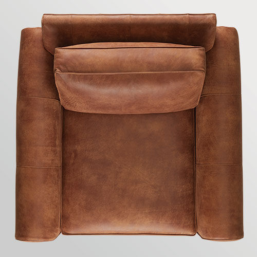 Spencer Roll-Arm Leather Chair - 24in Depth 