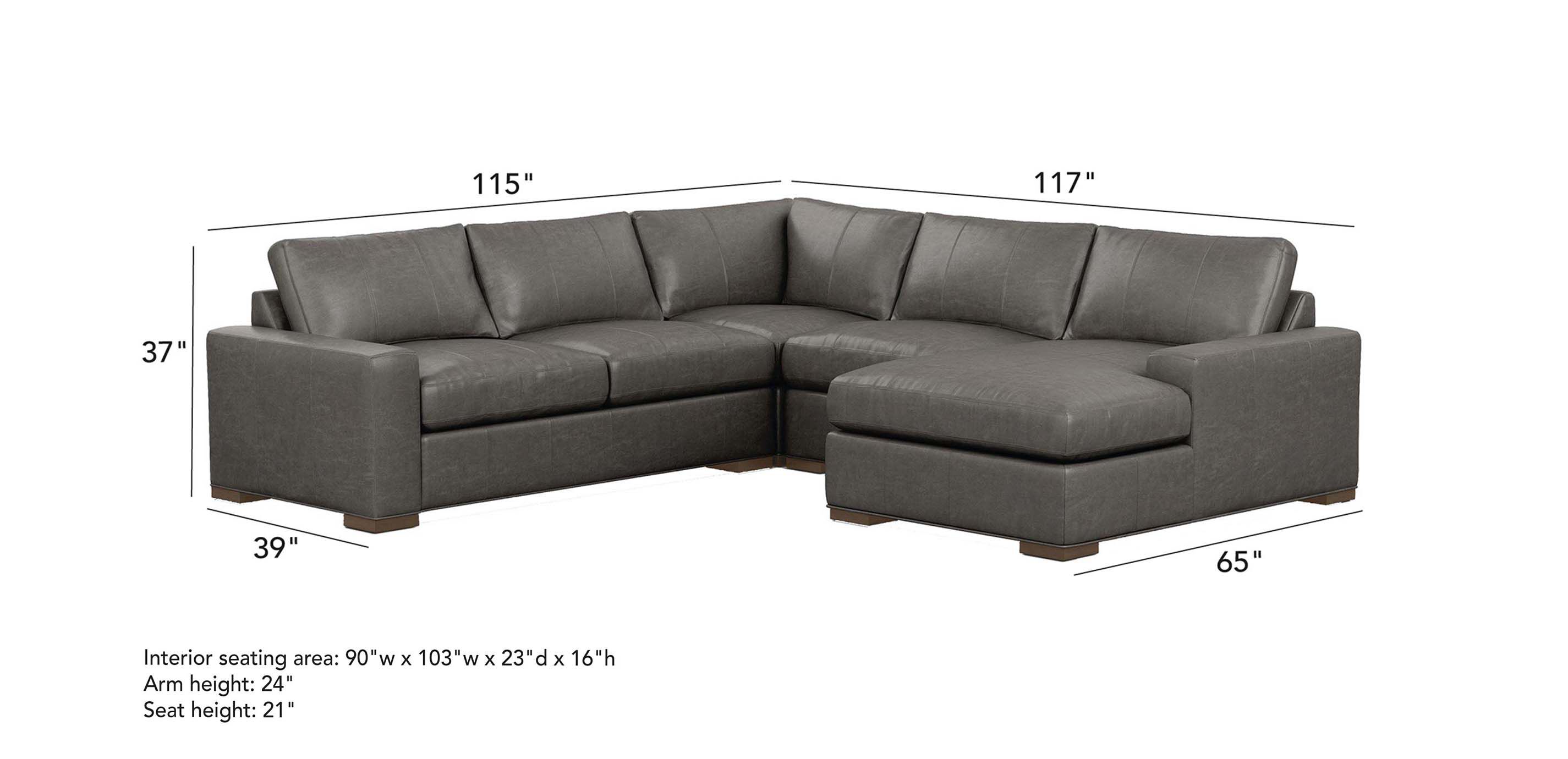 Conway Four-Piece Leather Sectional with Chaise_1