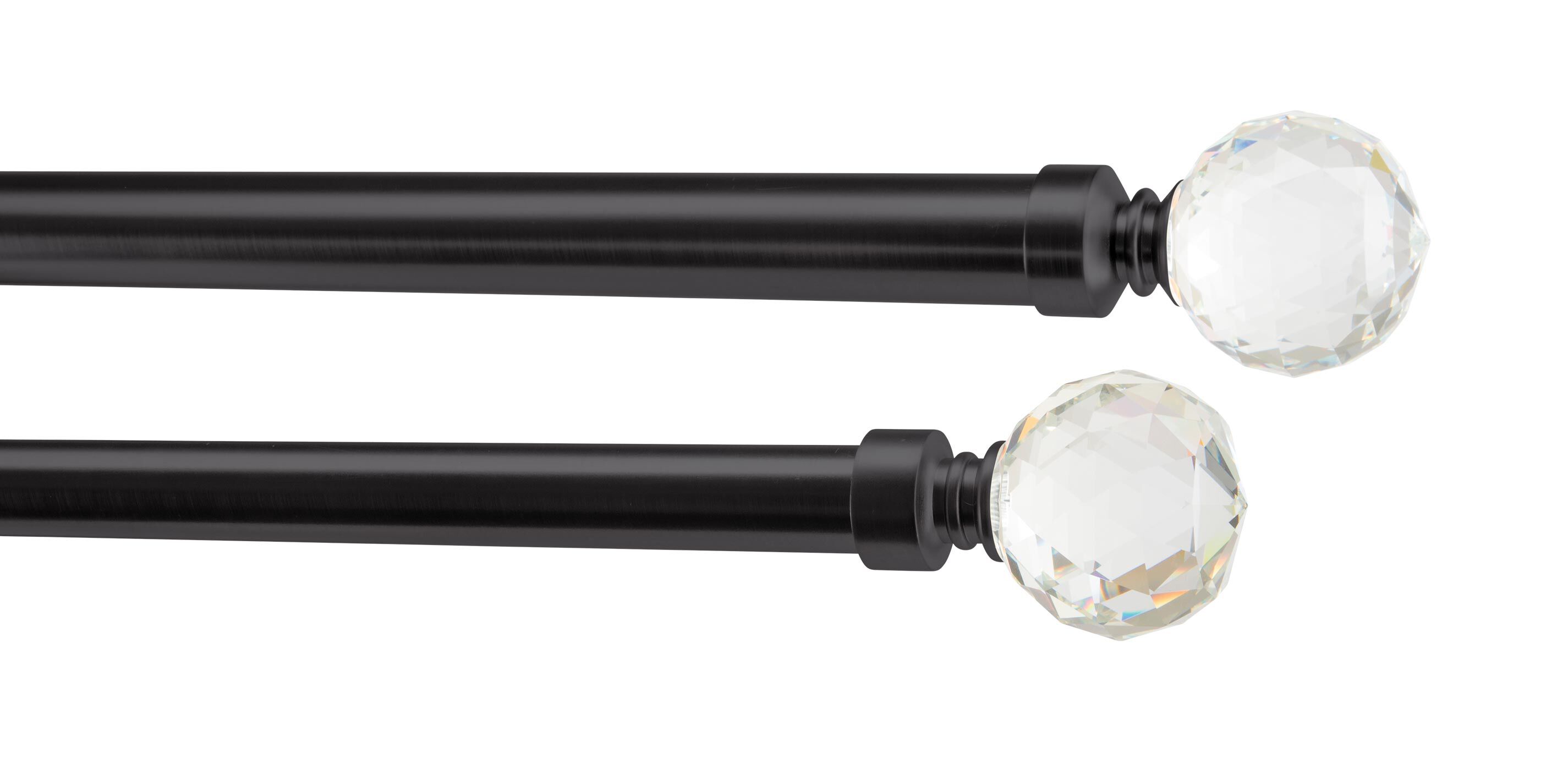 Glass Faceted Ball Finial Hardware Set
