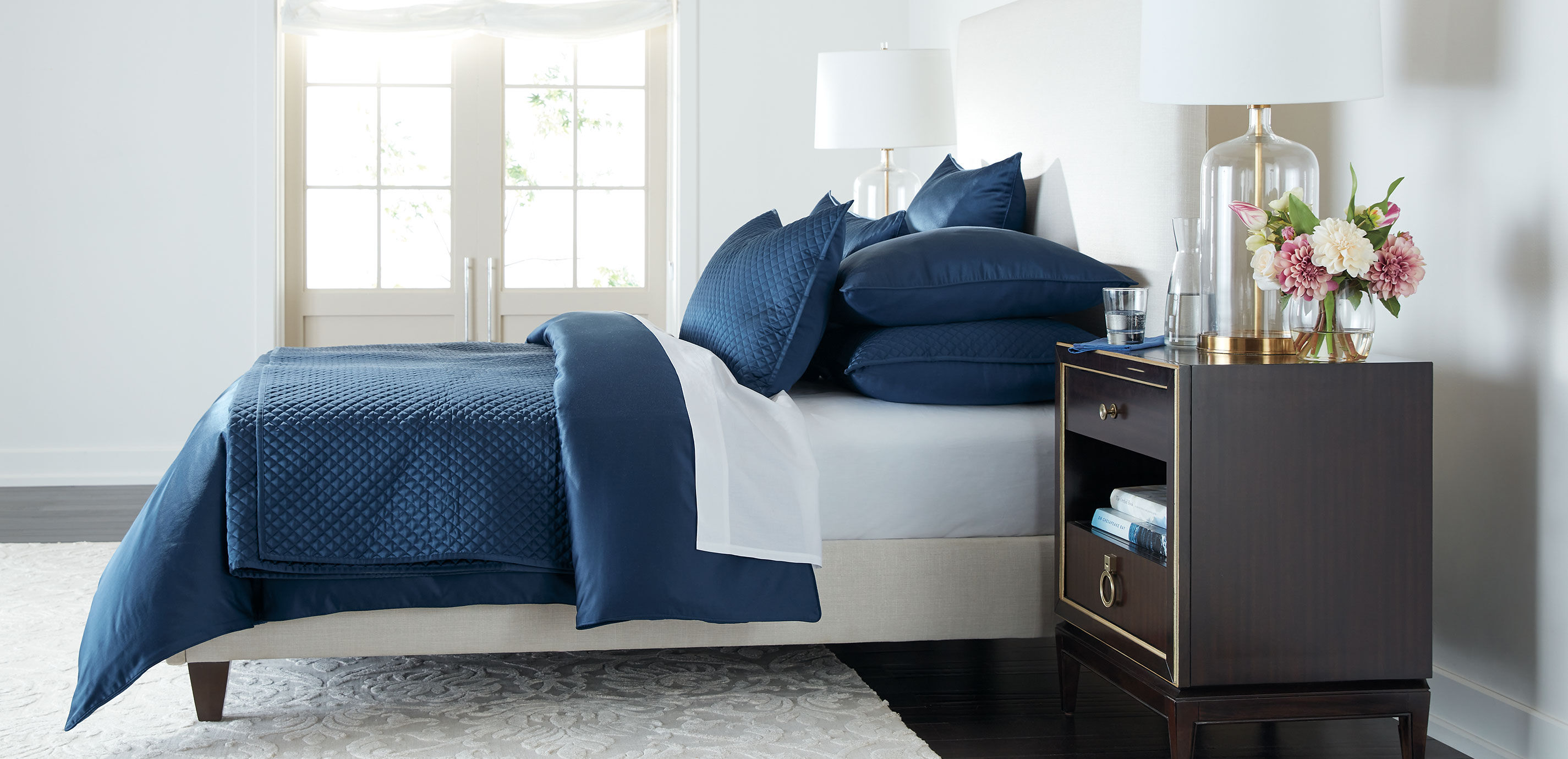 Salena Quilted Coverlet and Shams Set, Navy_6