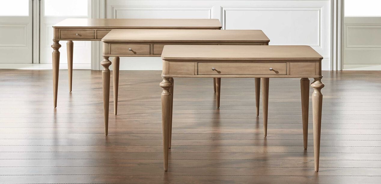 Custom Rounded--Corner Wooden Home Office Desk | Ethan Allen