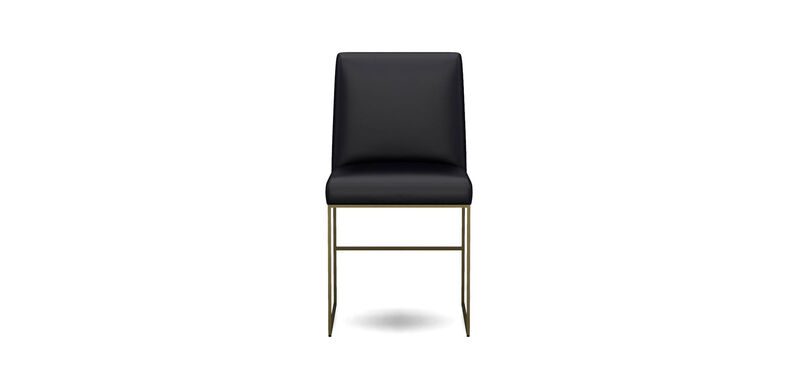 Jewel Metal Base Leather Dining Chair