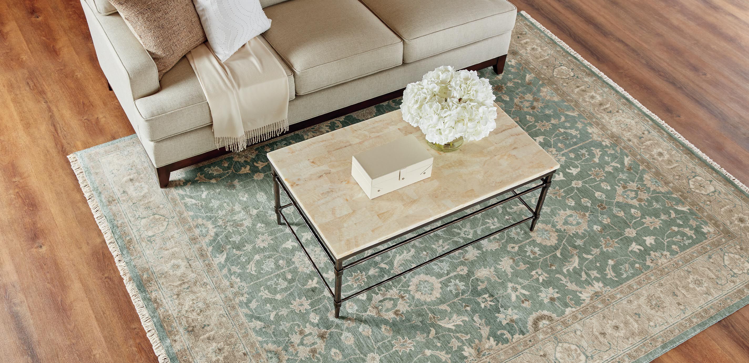 Mughal Mahal Sea Blue Floral Rug_7