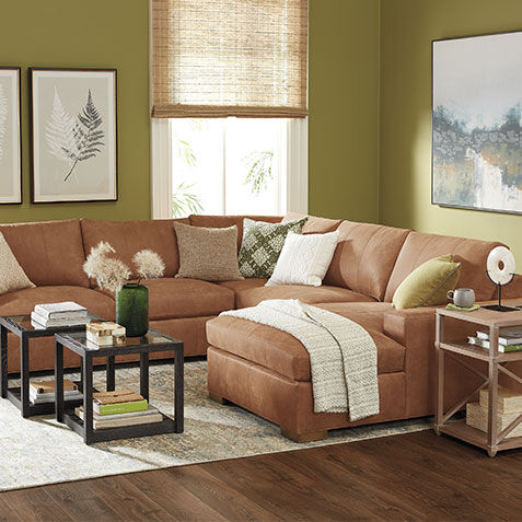 Conway Four-Piece Leather Sectional with Chaise Product Tile Hover Image 727788G5