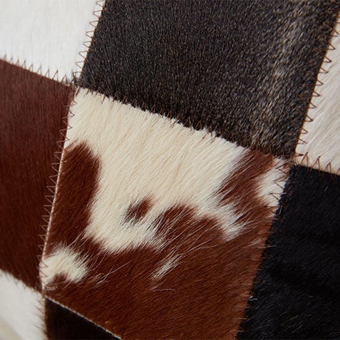 Cowhide Patchwork Pillow Product Tile Hover Image 062520MST