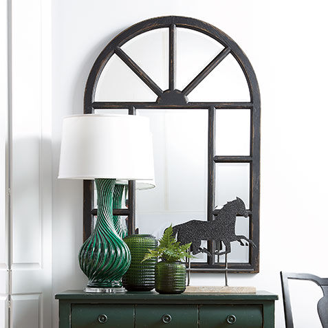 Antique Black Cypress Wall Mirror Product Tile Hover Image 074429B