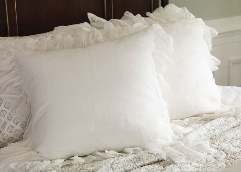 Ruffled Sheer Linen Euro Sham Bedding Ethan Allen