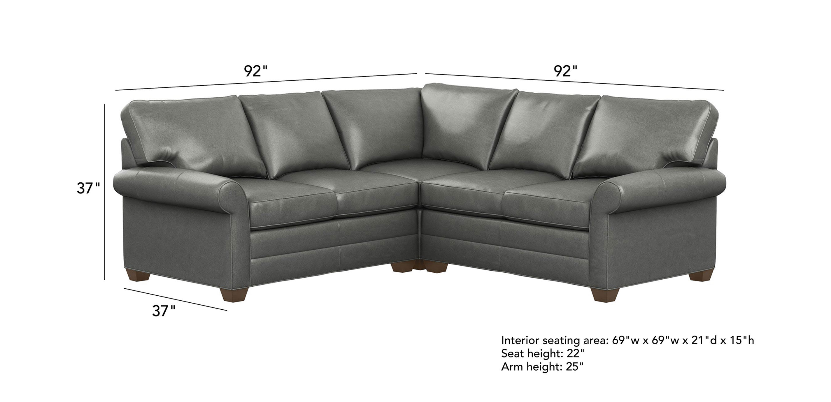 Three Piece Leather Sectional, Quick Ship Sectionals Ethan Allen