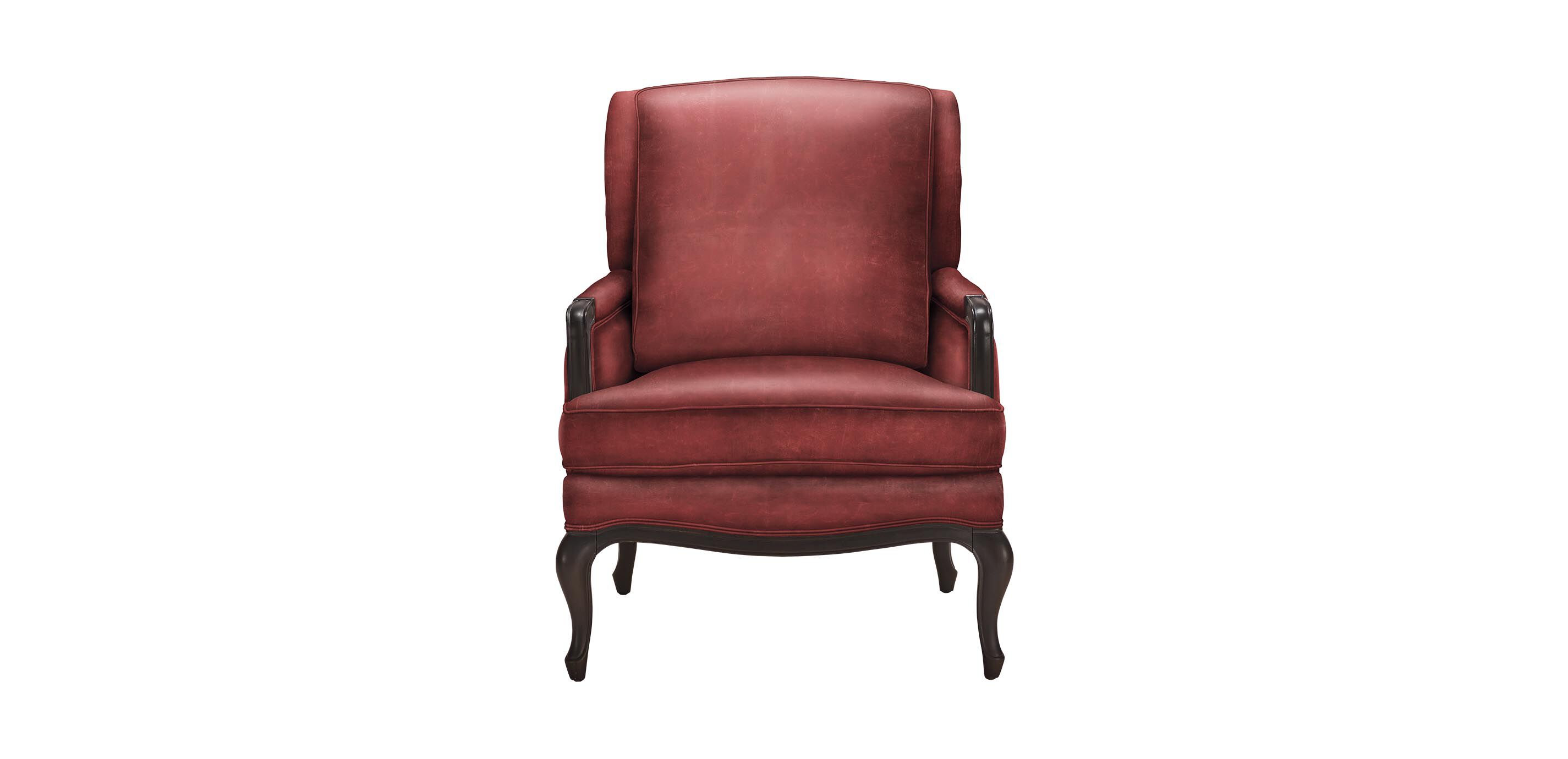 Amalia Leather Accent Chair—Bergère Style, Wood Frame | Ethan Allen