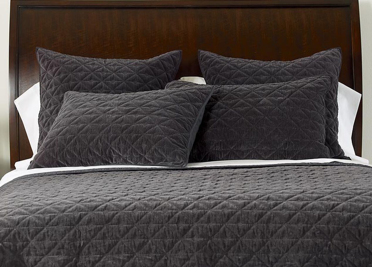 Gresham Charcoal Velvet Sham | BEDDING | Ethan Allen