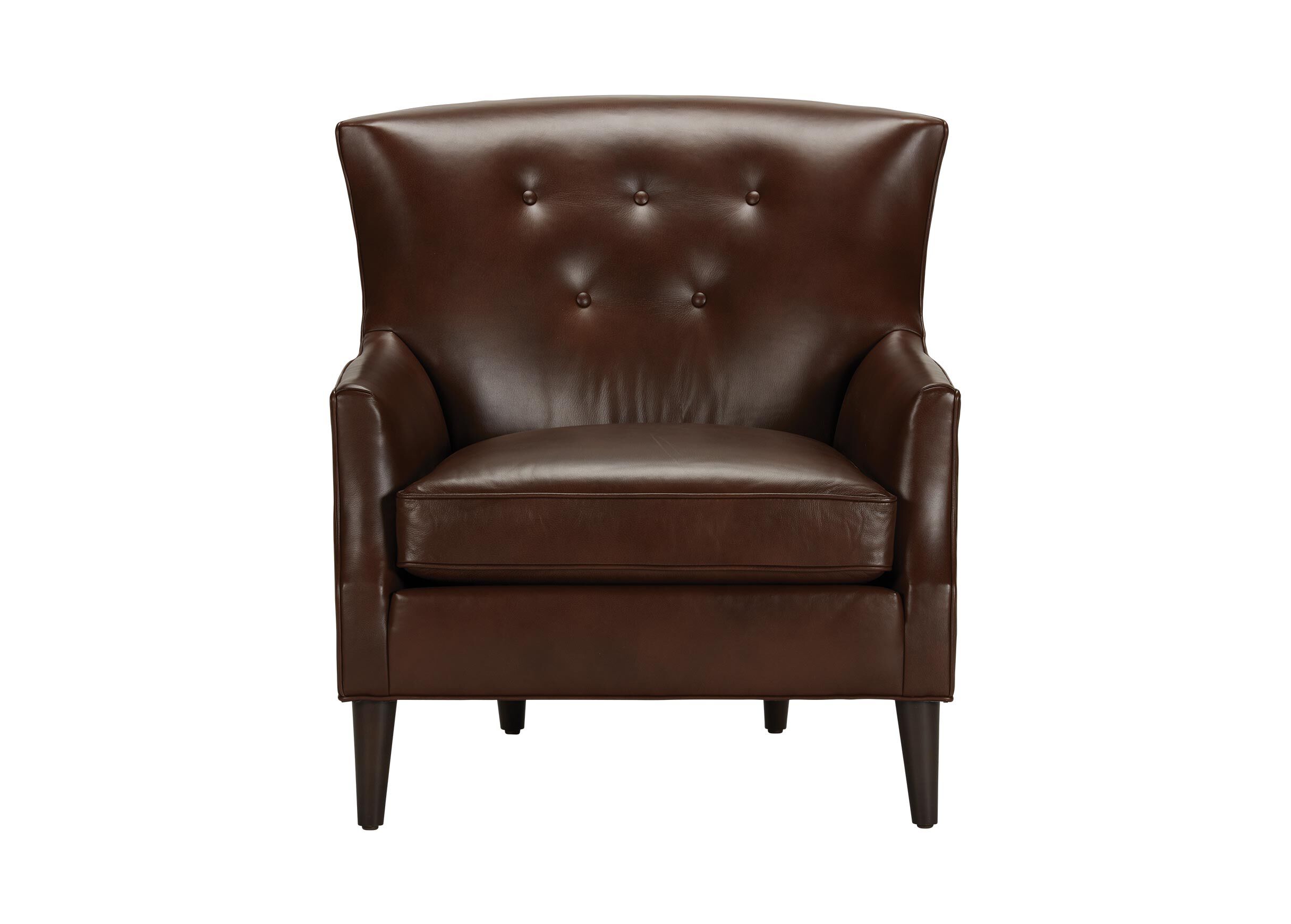 Juilliard Leather Barrel-Back Wing Chair | Ethan Allen Chairs