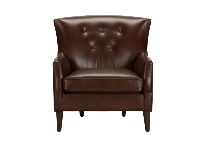 Juilliard Barrel-Back Leather Wing Chair