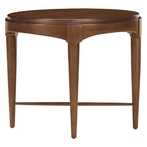 Draper Oval Wood Midcentury End Table image
