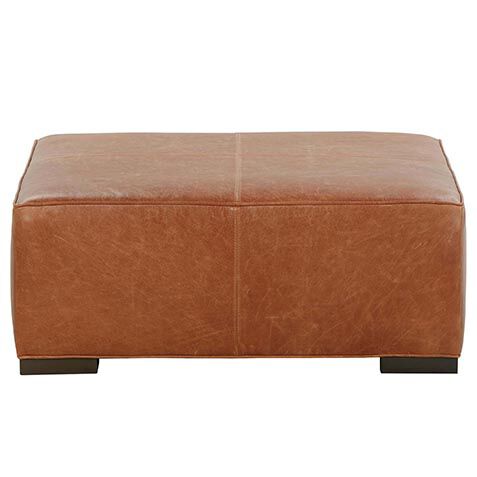 Miles Leather Cocktail Ottoman image