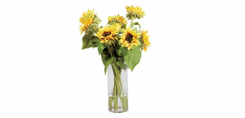 Sunflowers In Tall Vase Faux Sunflowers In Vase Ethan Allen
