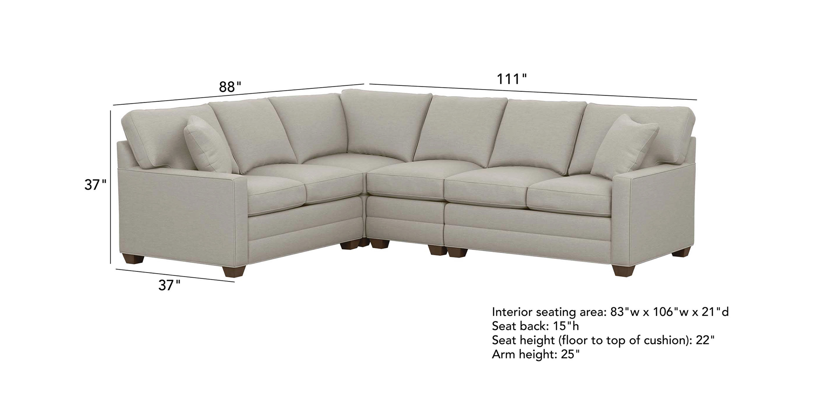 TrackArm Four Piece Sectional, Quick Ship Sectionals Ethan