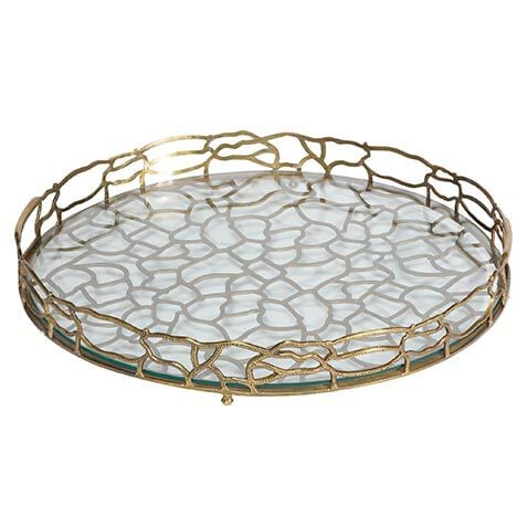 Round Brass Coral Tray image