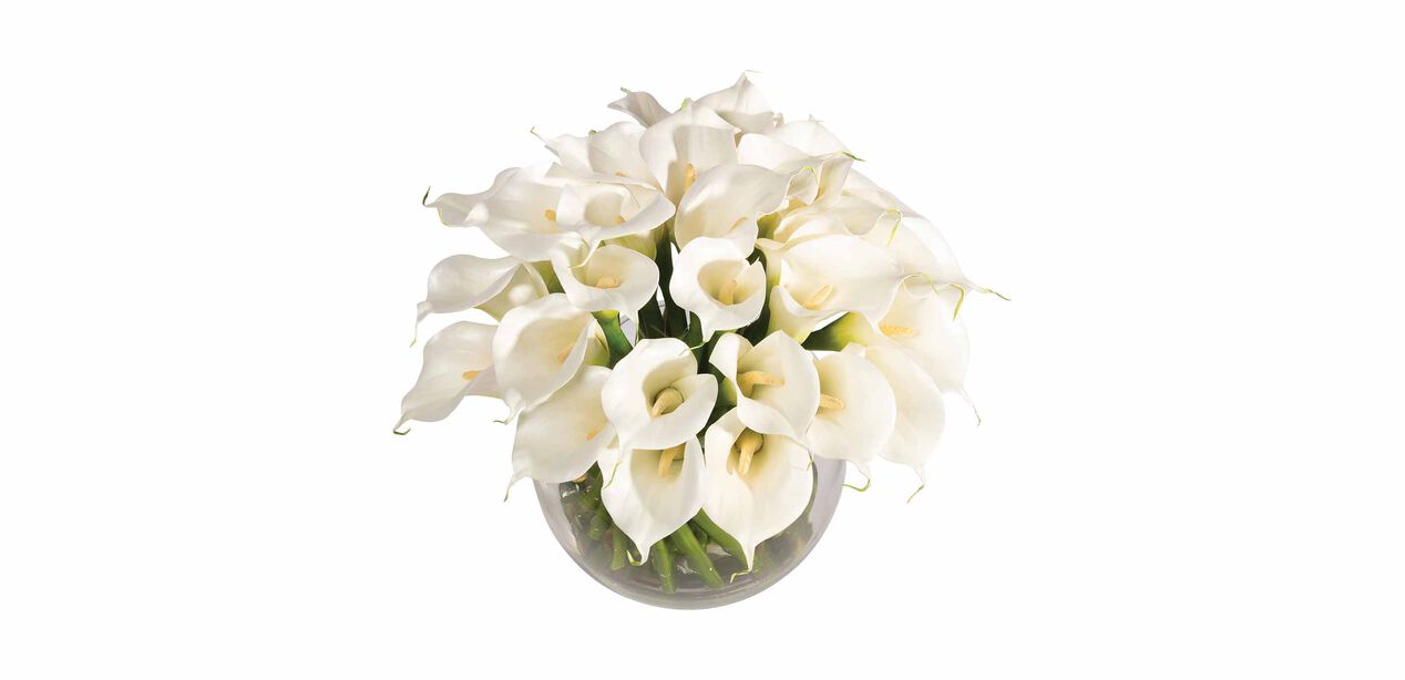 Calla Lily in Vase Faux Calla Lily in Glass Vase Ethan Allen