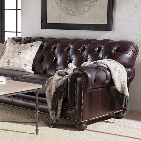 Ethan allen chesterfield sofa deals