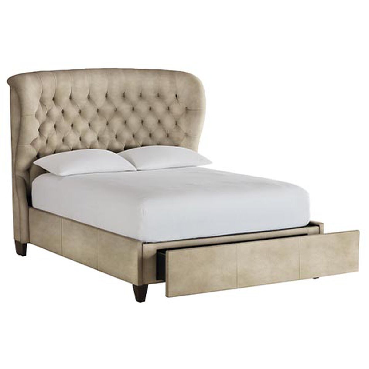 Woolson Leather Tufted Storage Bed