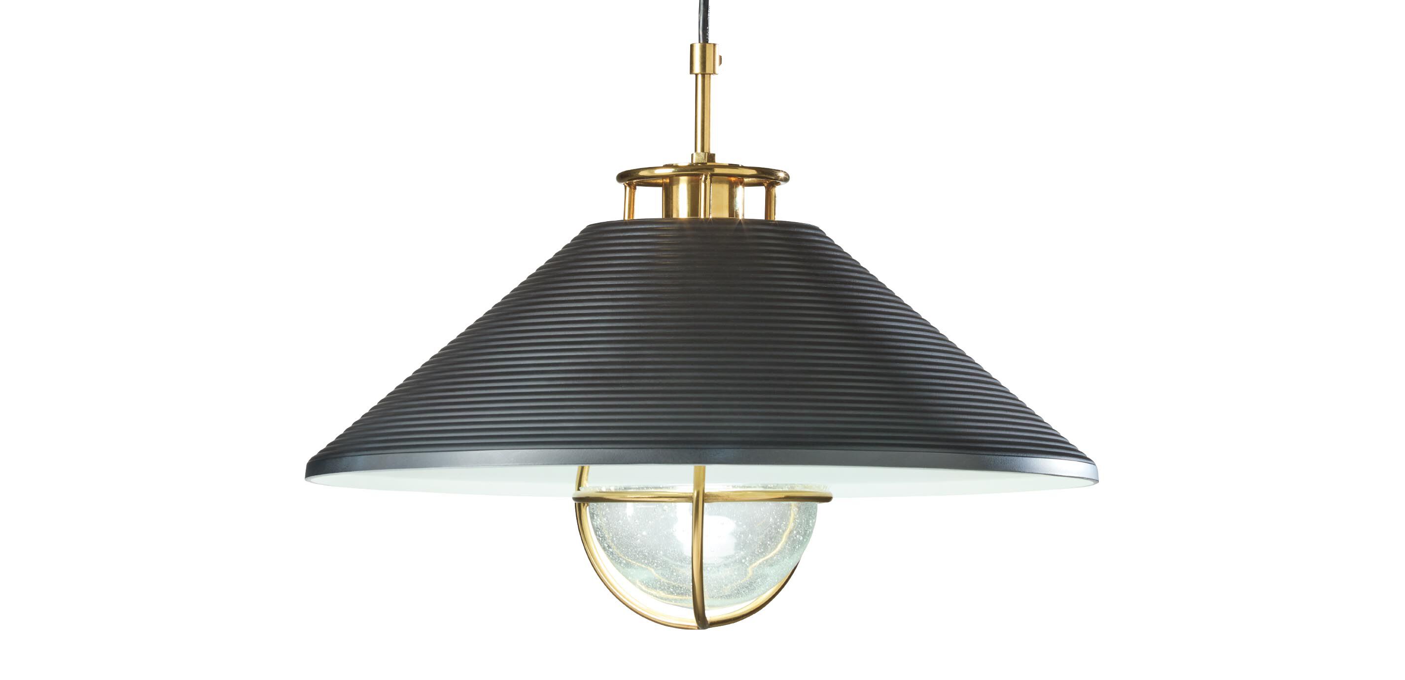 Dune Black Brass Ribbed Pendant Light Black Shade Ethan Allen