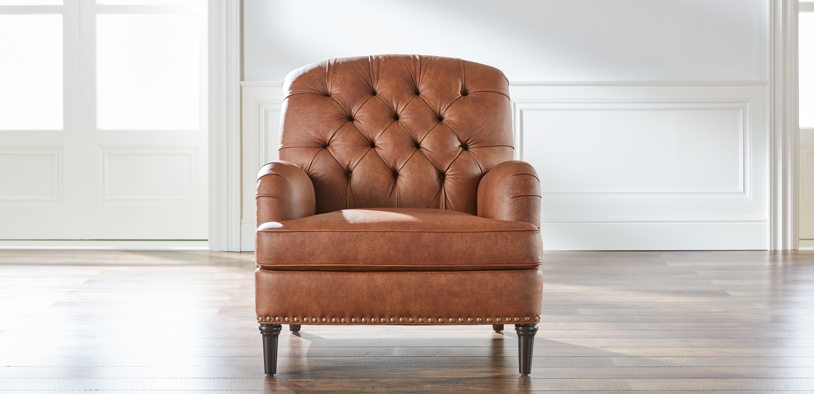 Ethan allen leather club store chair