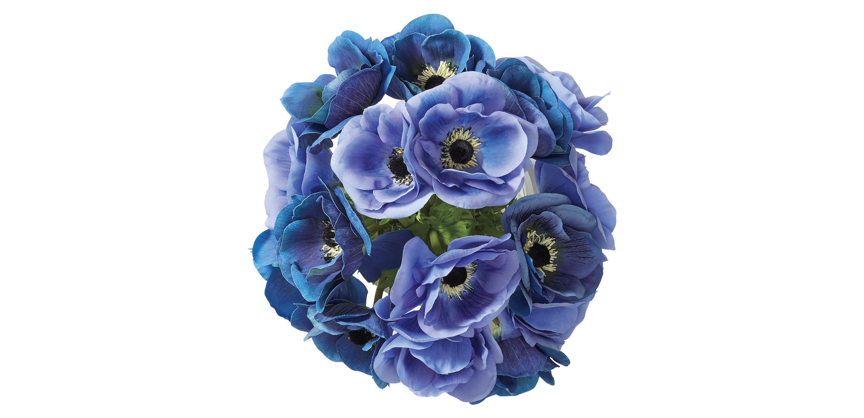 Deep Blue Anemone Bouquet in Cylinder Vase_2