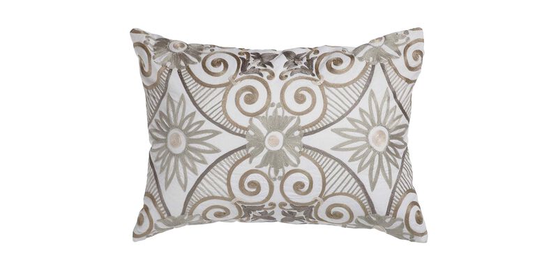Embroidered Tile Pillow | Pillows | Ethan Allen