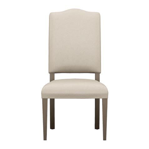 Hadley Leather Dining Side Chair: Serpentine Back, Tapered Leg image 727156
