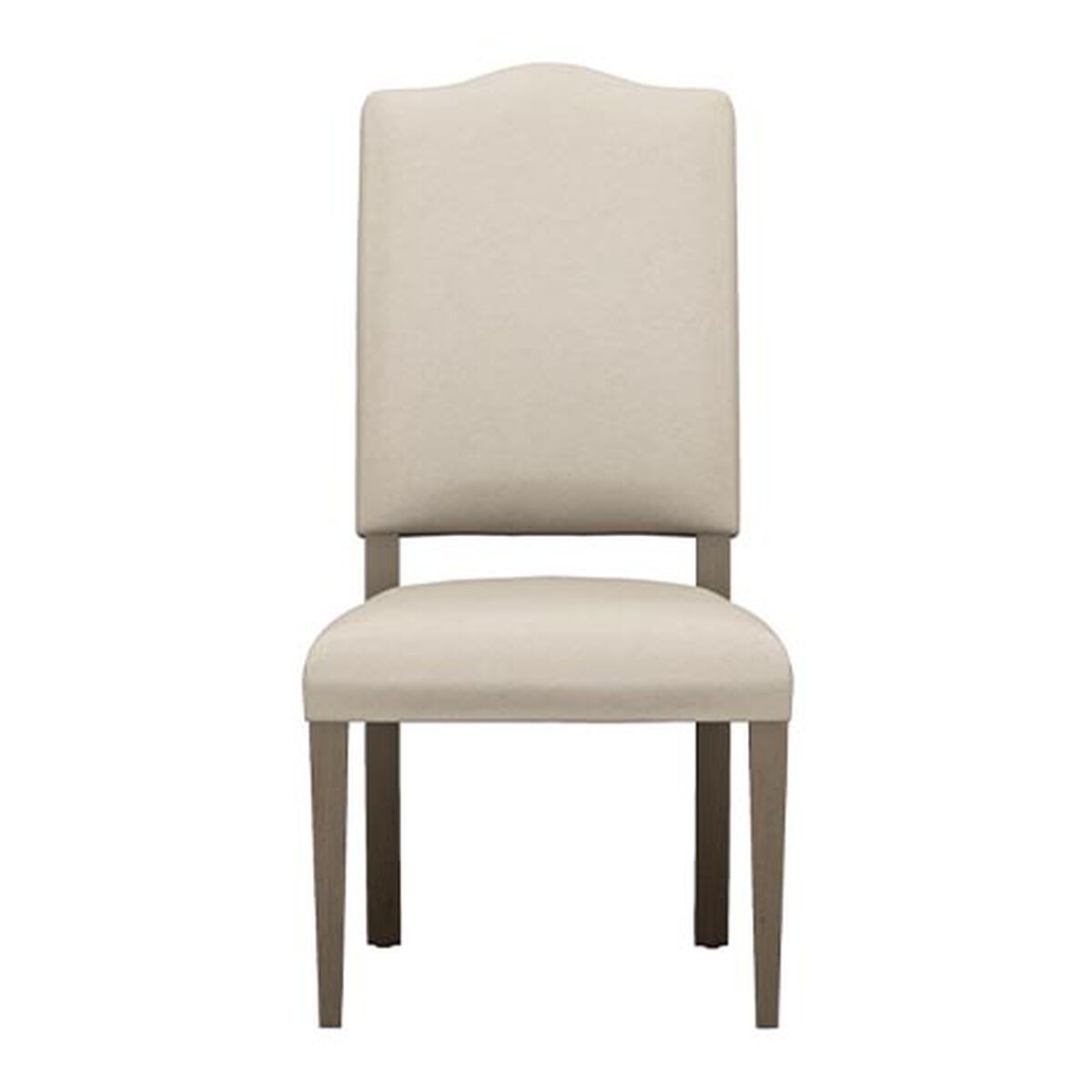 Hadley Leather Dining Side Chair: Serpentine Back, Tapered Leg