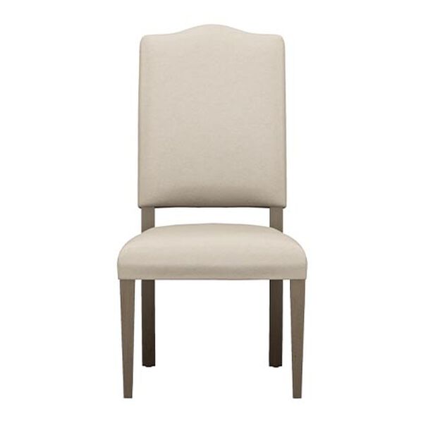 Hadley Leather Dining Side Chair: Serpentine Back, Tapered Leg