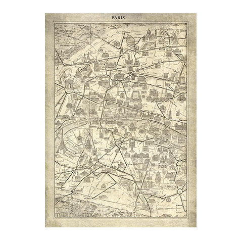Paris Map I Vintage image