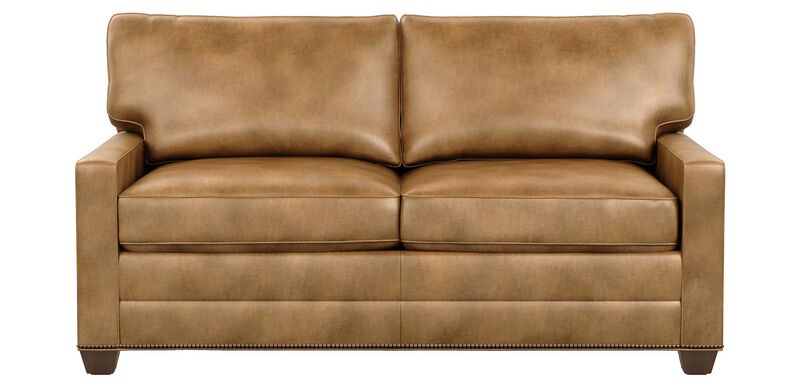 Timber Bennett Track Bennett Track-Arm Leather Two Seat Sofa | The Bennett Collection ...