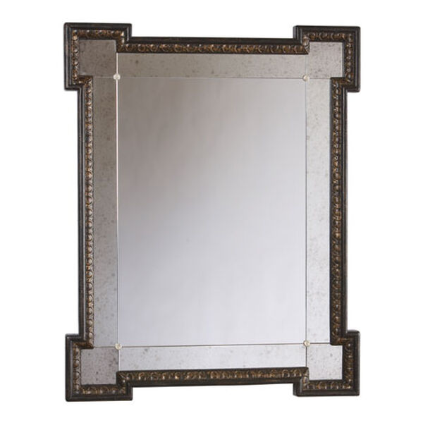Black Crackle Turret Mirror