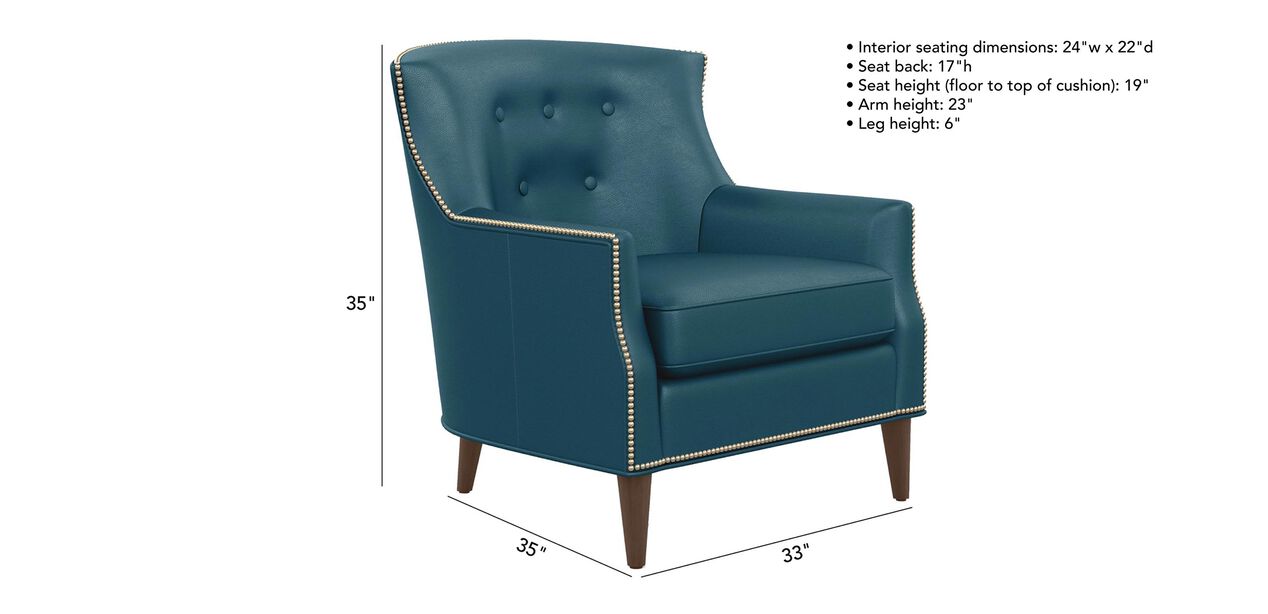 Juilliard Leather Barrel-Back Wing Chair | Ethan Allen Chairs | Ethan Allen