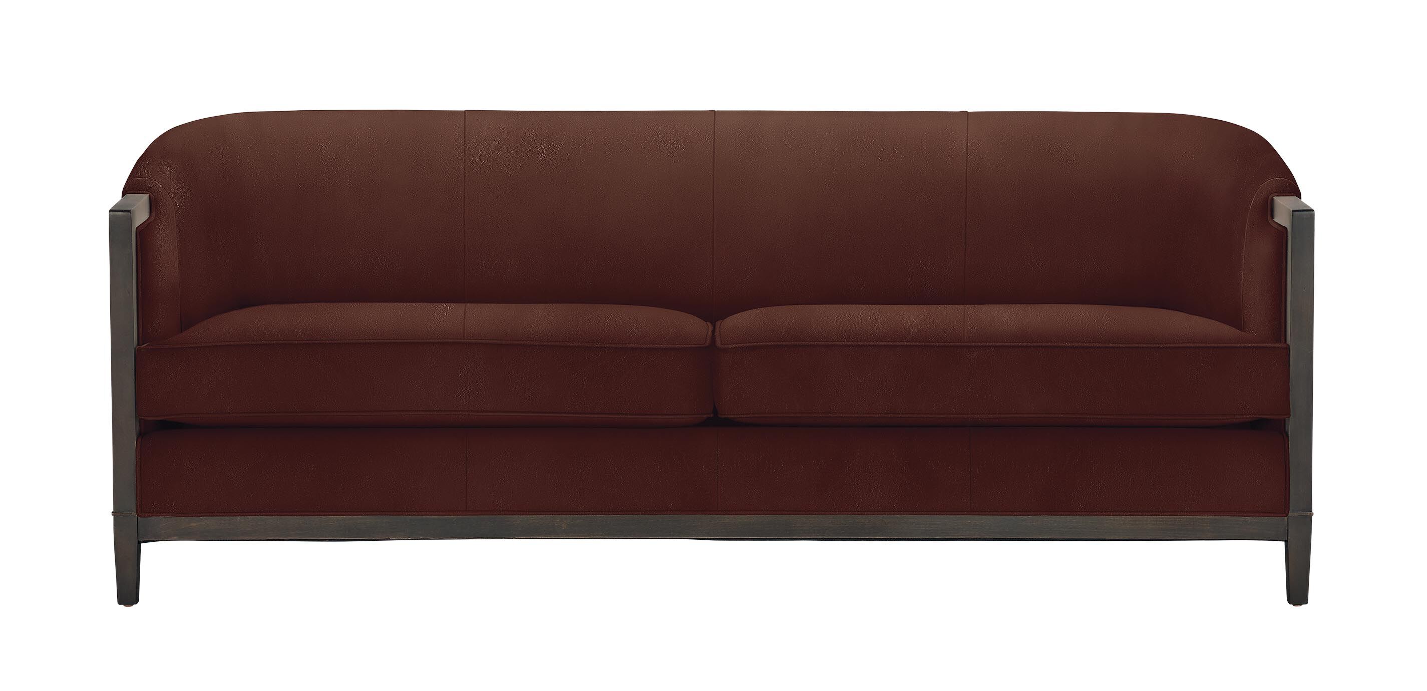 Mont Rose Exposed Wood Leather Sofa