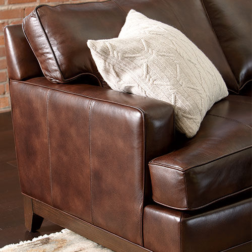 Arcata Leather Three-Seat Sofa 87" 