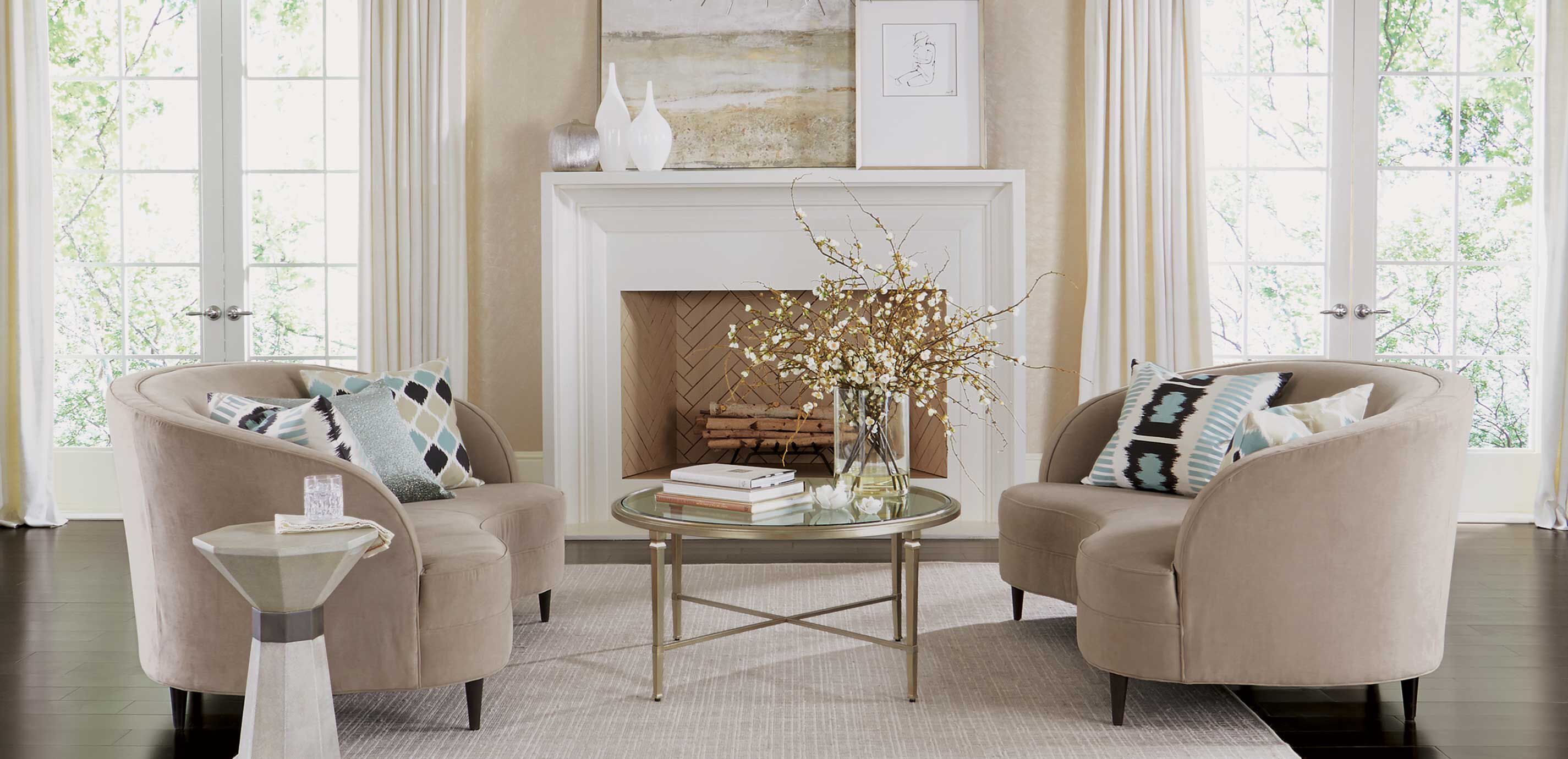 Ethan allen round shop coffee table