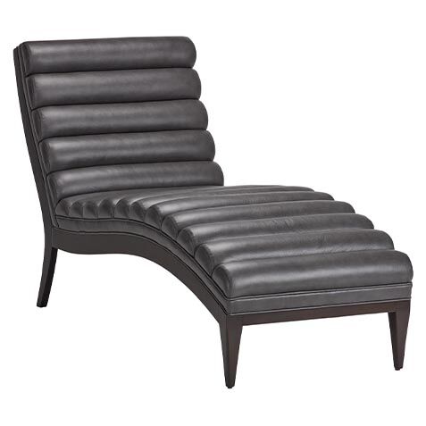 Hendrik Channel-Tufted Leather Chaise image