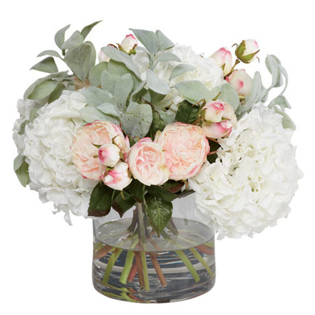 Roses & Hydrangea Branch in Vase
