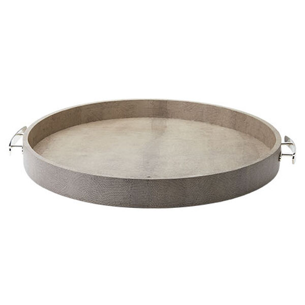 Embossed Round Leather Tray