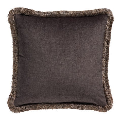 Mocha Brush-Fringed Pillow image