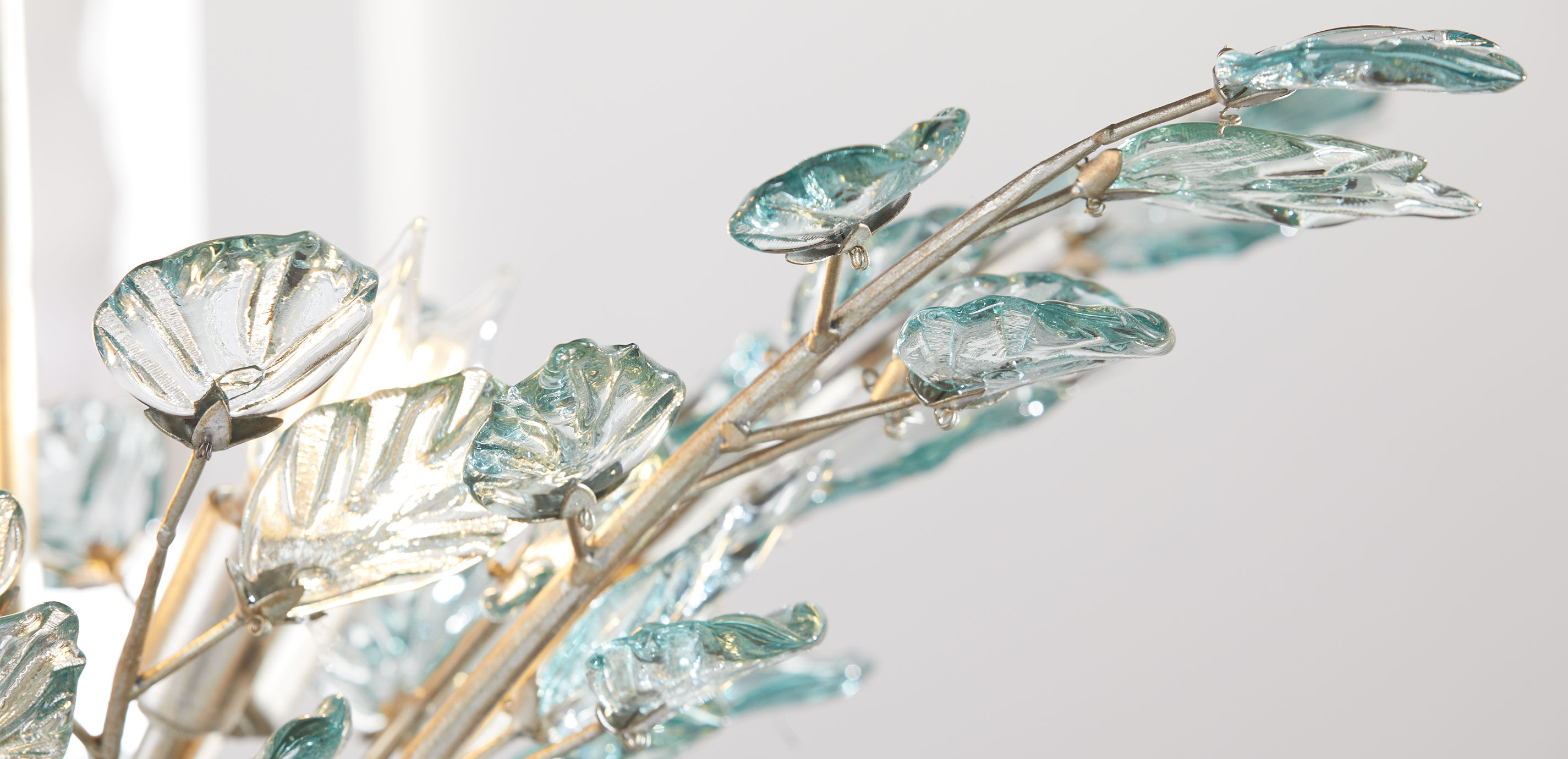 Evelyn Recycled Glass Leaf Chandelier_5