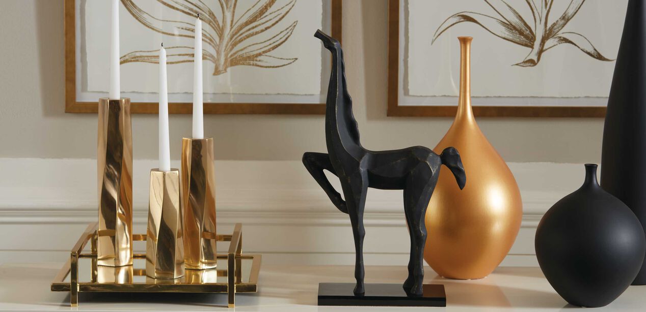 Vera Pillar Brass Candleholders Decorative Candle Holders Ethan Allen