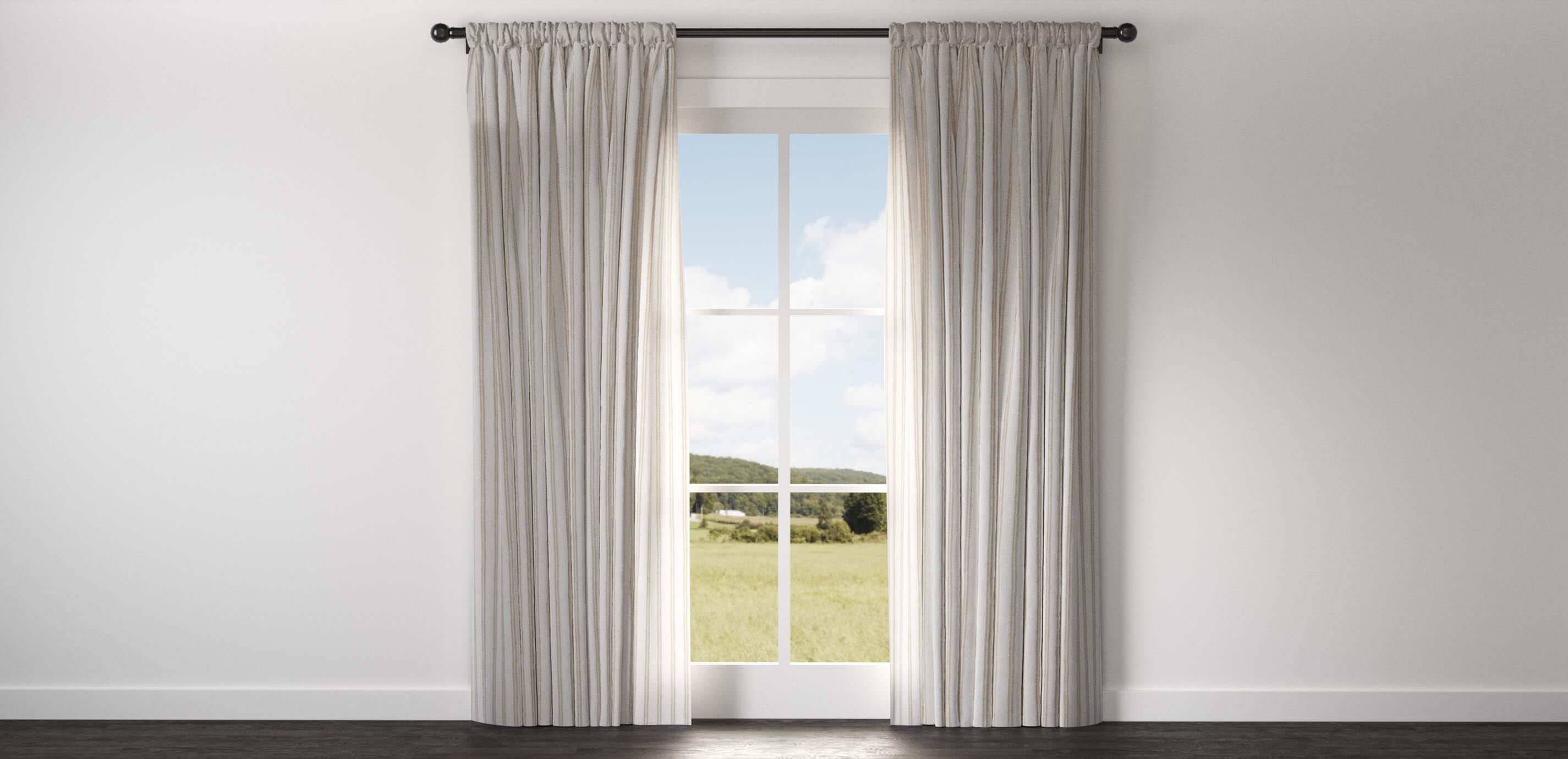 Ticking Stripe Linen Drapery Panel