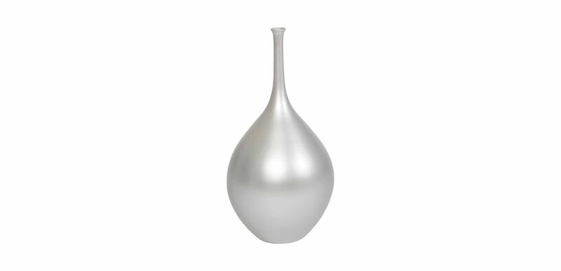 Issa Tall Silver Vase | Ethan Allen Tall Ceramic Decorative Vases ...