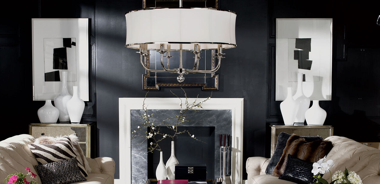 Zoe EightLight Nickel Chandelier CHANDELIERS Ethan Allen