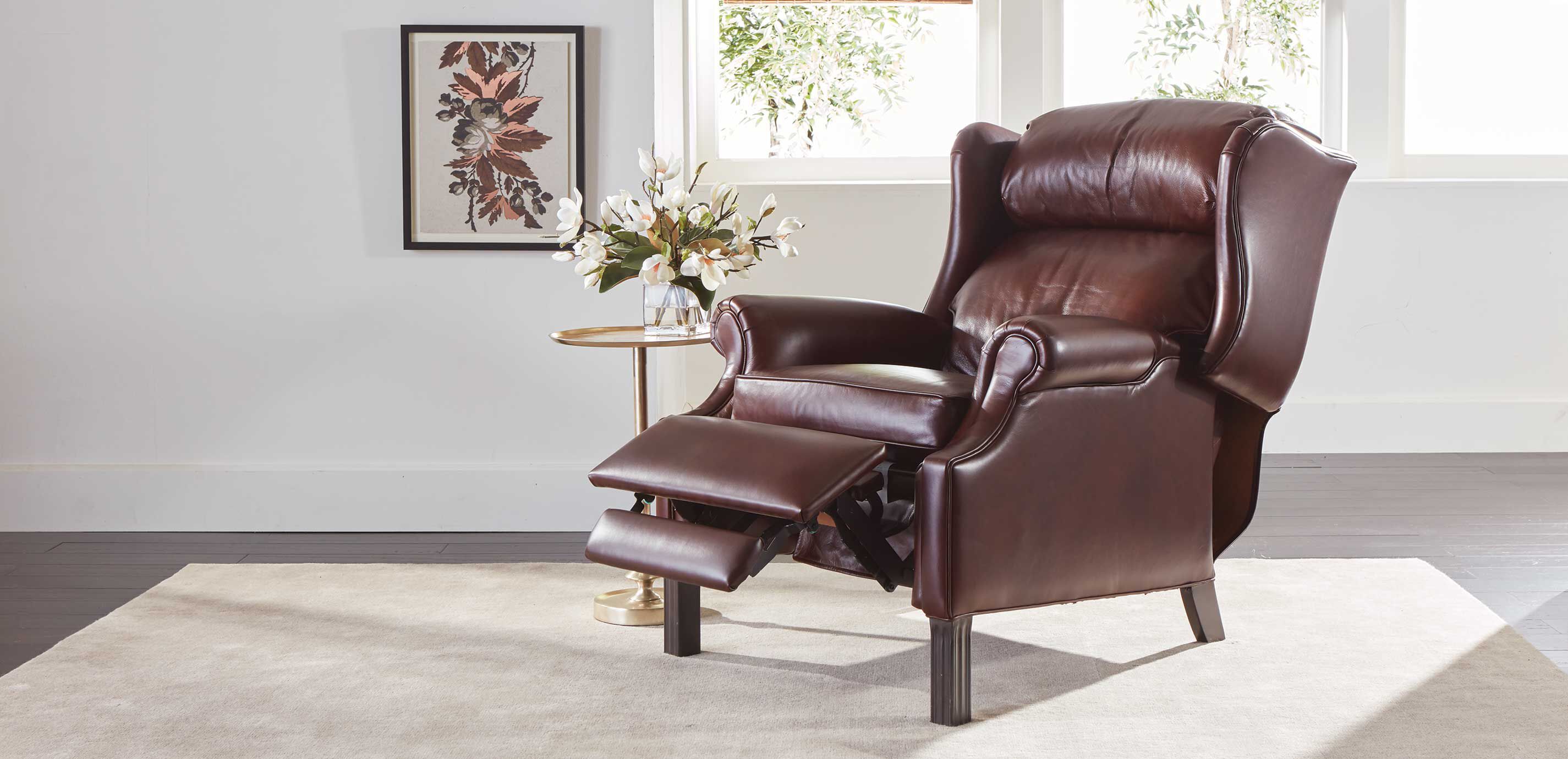 Ethan allen leather recliner hotsell